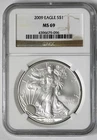2009 American Silver Eagle - NGC MS69 - Brown Label !!