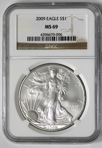 2009 American Silver Eagle - NGC MS69 - Brown Label !!