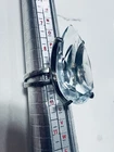 Vintage Sterling Silver 925 Oversized Pear Cut Clear Statement Ring Size 9