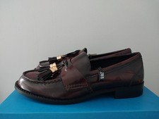 Mocassini donna ZARA rosso marrone nappa ecopelle slip on nuovi con etichette EU 36 scarpe stivali 
