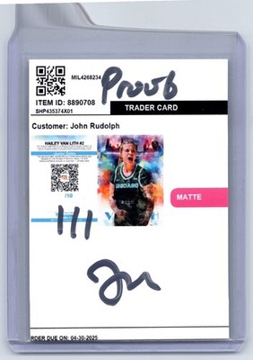 Hailey Van Lith Art Card Limited 1/1 Proof John Rudolph Signed Chicago Sky 2