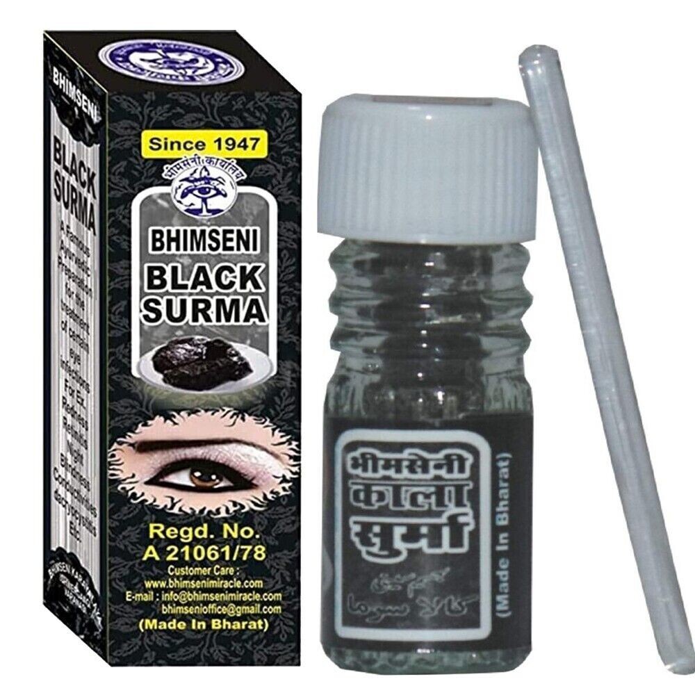 Bouteille D'eye-liner Kohl / Surma En Poudre Noire - Golden Eye Liner - Produit Authentique D'Inde
