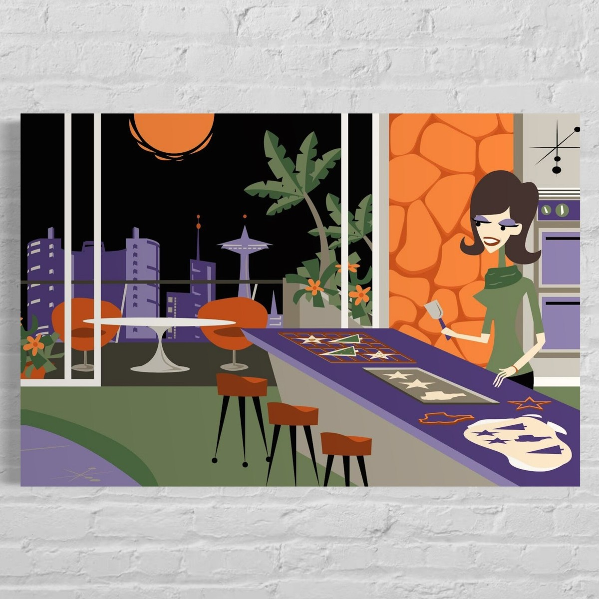 Carousel of Progress 36x12 Retro Shag Inspired Poster Art