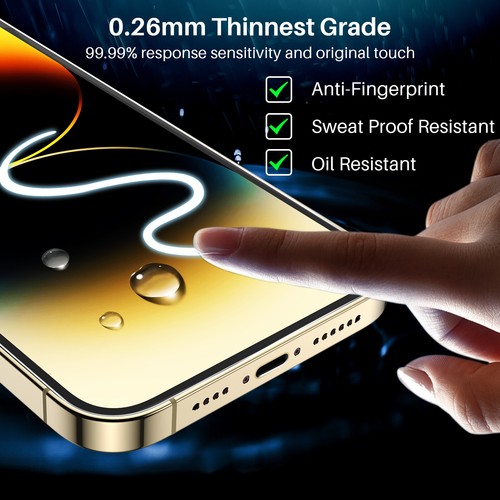 3 Packs for iPhone 14 Pro Max Screen Protector Premium TOZO Tempered Glass 6.7" - 第 3/7 張圖片
