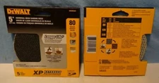 * Lot of TWO (2) Packs - DeWalt - 5" 80 GRIT - XP Universal MESH Sanding Pads *