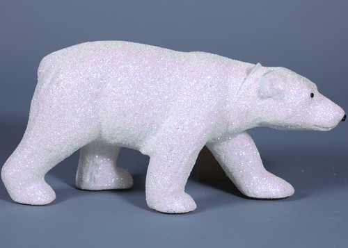 INO SCHALLER BAYERN EISBÄR AURORA BOREALIS GLITZER Pappmaché Figur - Bild 3 von 4