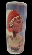 ☆Rare☆ Porcelain Native American Chief Umbrella Stand 14"x6"