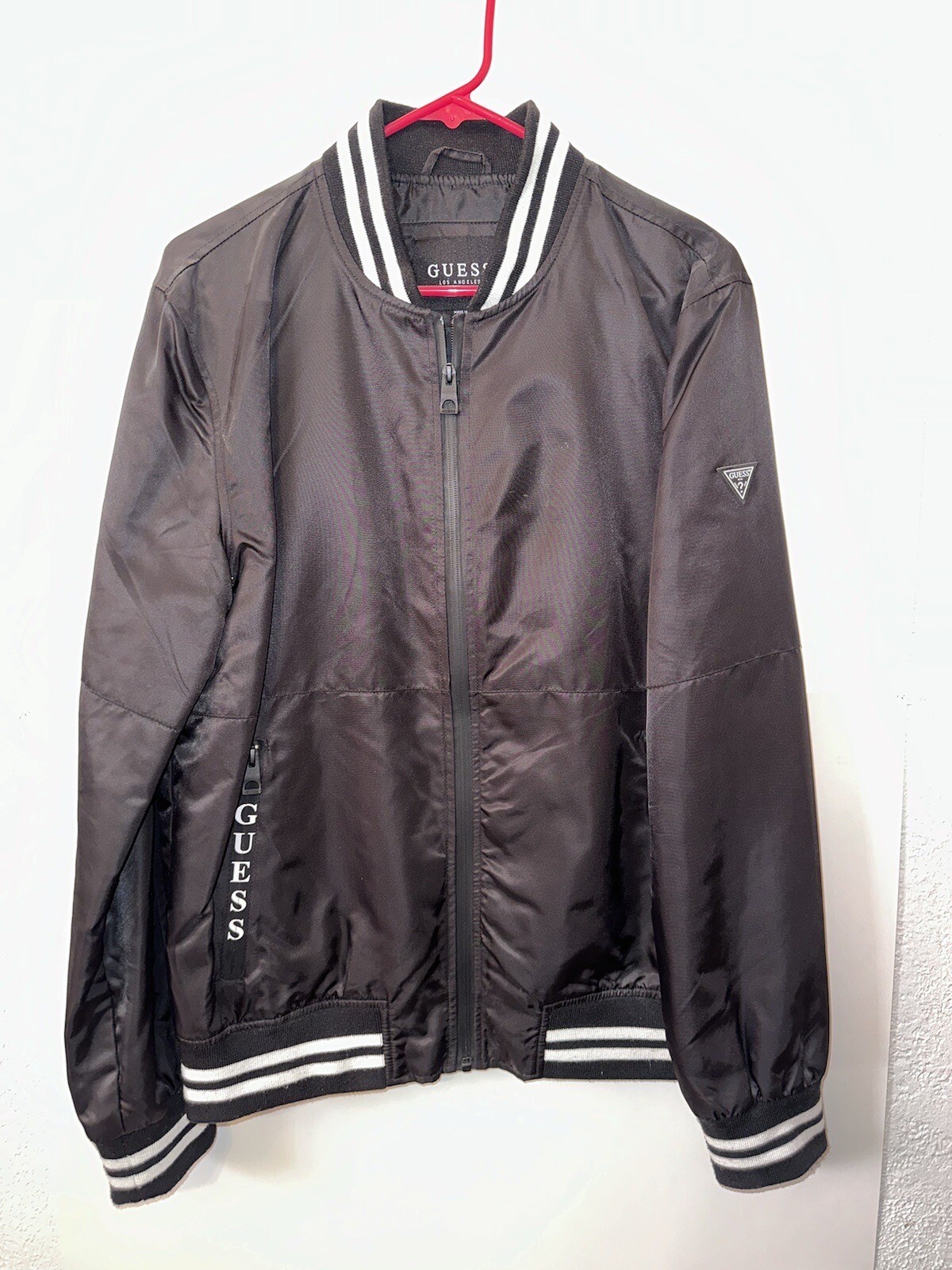 Guess Black & White Bomber Jacket for Men - Medium-image