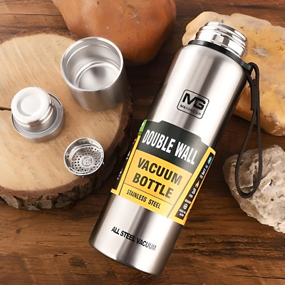 Silver colored thermos + free gift bag included. Upors thermos with rope 1500 ml