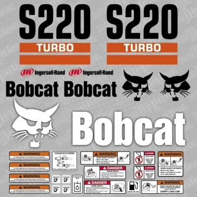 Bobcat S220 Turbo Lader Aftermarket Aufkleber / Ersatzaufkleber Set - Bild 1 von 2