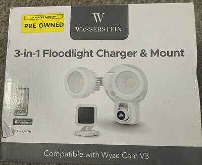 Wasserstein 3-in-1 Floodlight, Charger and Mount for Ring Stick Up Cam - White