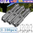 Rechargeable 990000LM LED Flashlight Tactical Police Super Bright Torch Zoomable