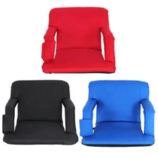 3 Colors Wide Stadium Seat Chair for Bleacher Portable Floor Chairs with Armrest