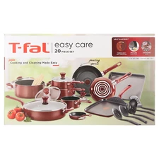 T-Fal Easy Care 20-Piece Nonstick Cookware Set, Thermospot -  Red - Open Box