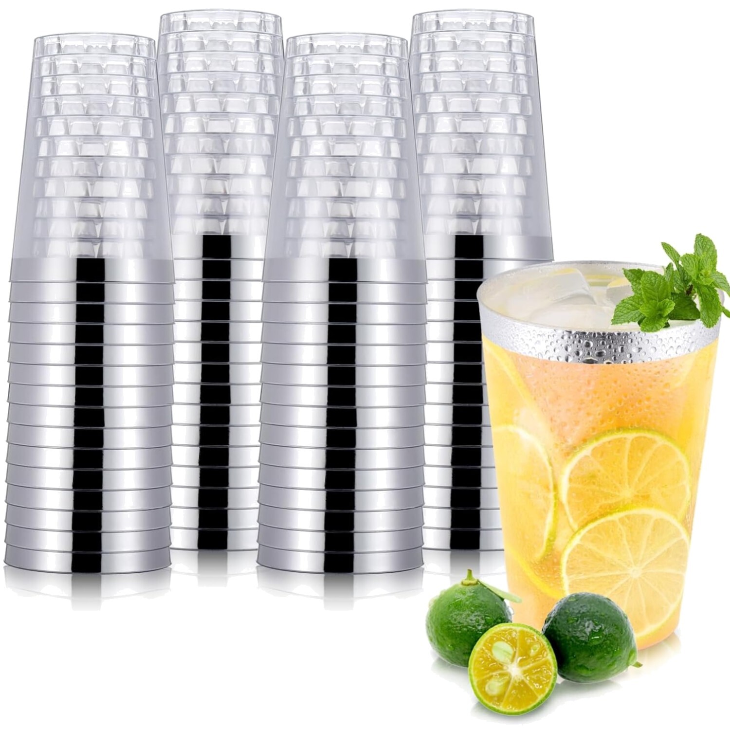 Plastikbecher, Partybecher, Trinkbecher, Weingläser, 360ml, wiederverwendbar