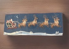 Santa On The Sleigh Reindeer Table Runner 34  x 13  Christmas Winter