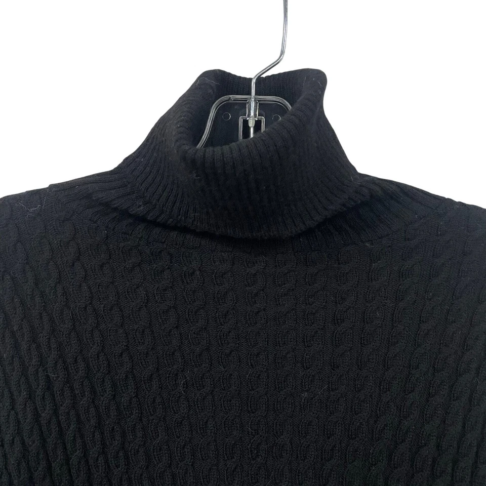 Suéter Vintage Saint Laurent Rive Gauche 100% Lana Cuello Alto Negro Mediano Foto 2 de 4