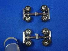 (2) Sets RRR SLOTS CHROME WHEELS AND TIRES  AURORA  T-JET DASH JL 