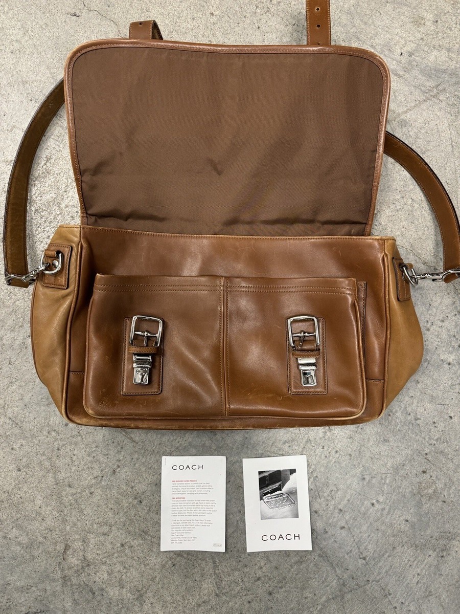 COACH メッセンジャーバッグ ブラウン レザー b013fe1b3fa5b2c07155192e920ec7