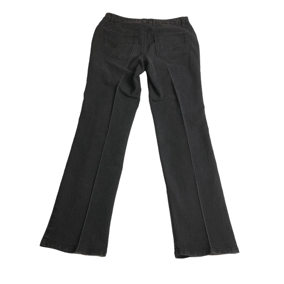 Pantalones de mezclilla Sonoma para mujer 6 negros originales de pierna recta elásticos tiro medio preppy Foto 2 de 4