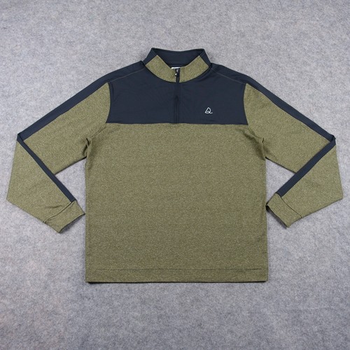 Deolax Sweatshirt Mens Medium Green Golf Pullover Quarter Zip Active Wear Gym - 第 1/12 張圖片