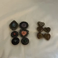 Vintage NONY Button Covers Set Of 6 Gold Tone, Lot Of 5 More