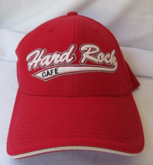 HARD ROCK CAFE NEW YORK RED STRETCH CAP HAT SIZE S/M eBay