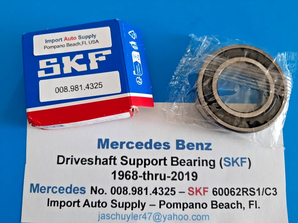 Cojinete de soporte del eje de transmisión Mercedes Benz 1968-2019 (OEM-SKF) 6006-2RS Foto 3 de 3