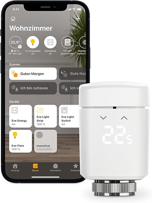 Eve Thermo Heizkörperthermostat 2021 HomeKit Apple WLAN App Smarthome spart WiFi