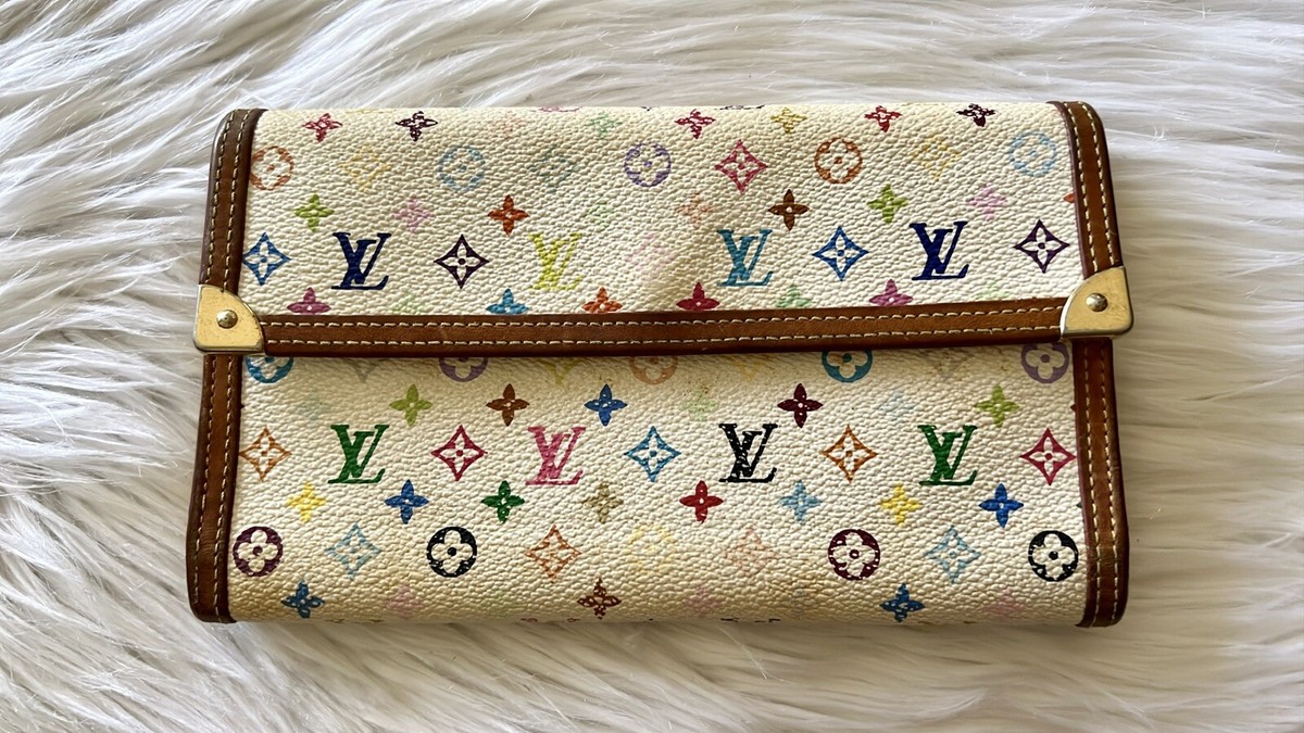 💯% Authentic Louis Vuitton Multicolor Tri-Fold Wallet | eBay