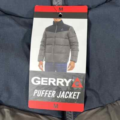 Gerry Heritage Edition Heavy Puffer Jacket, Gray + Blue, Men's Medium (332)