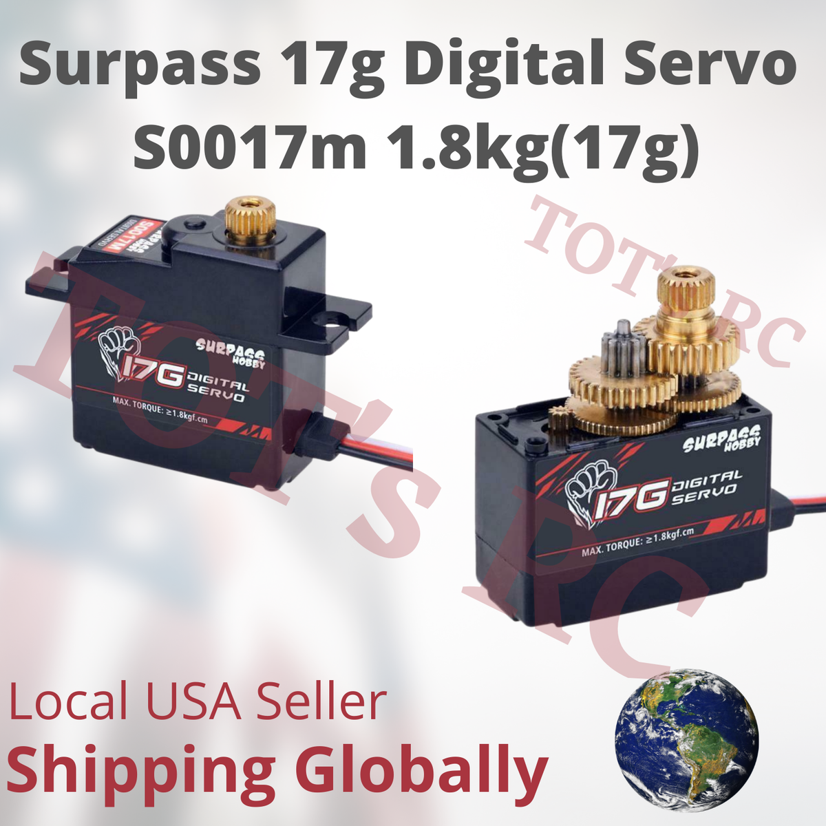 SURPASS 17g Metal Steering Gear Servo for RC plane Robot 1/18 1/16