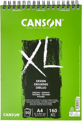 CANSON Skizzenblock Studienblock Zeichenblock Spiralblock XL 160g/qm A4 50 Blatt