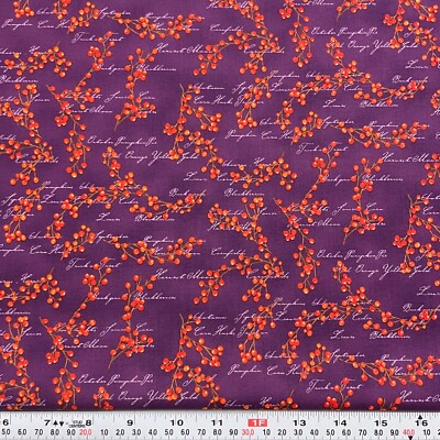Autumn Splendor by Barb Tourtillotte Clothworks Purple Cotton by the HALF YARD