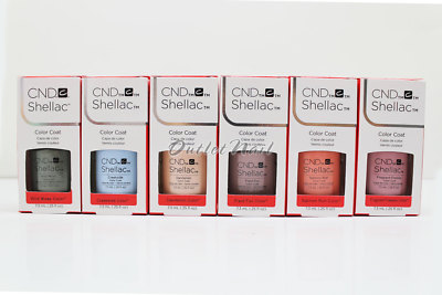 CND Shellac Choose ANY SET OF 6 Colors / Base Top Coat Gel Polish 0.25oz/ 7.3ml