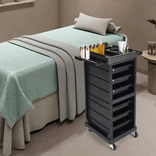 7 Tiers Hair Salon Storage Cabinet  Beauty Barber Cart Organizer Rolling Cart