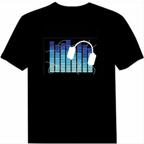 Creative LED Flashing Sound Activated Audio Control T-Shirt Night Club Wear - Picture 10 of 10