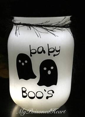 Halloween Mason Jar Lantern Halloween Luminary Baby Boo s Ghost