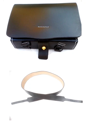 US Civil War Springfield or Enfield .58 Musket Rifle Cartridge Box Sling & tin