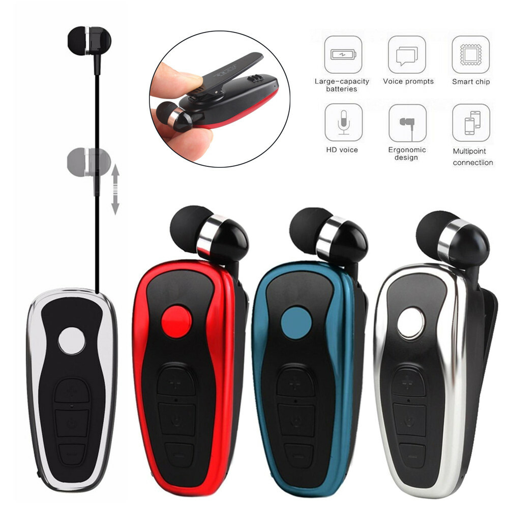 Wireless Bluetooth Headset Sports In Ear Earphone with Clip Handsfree with Mic