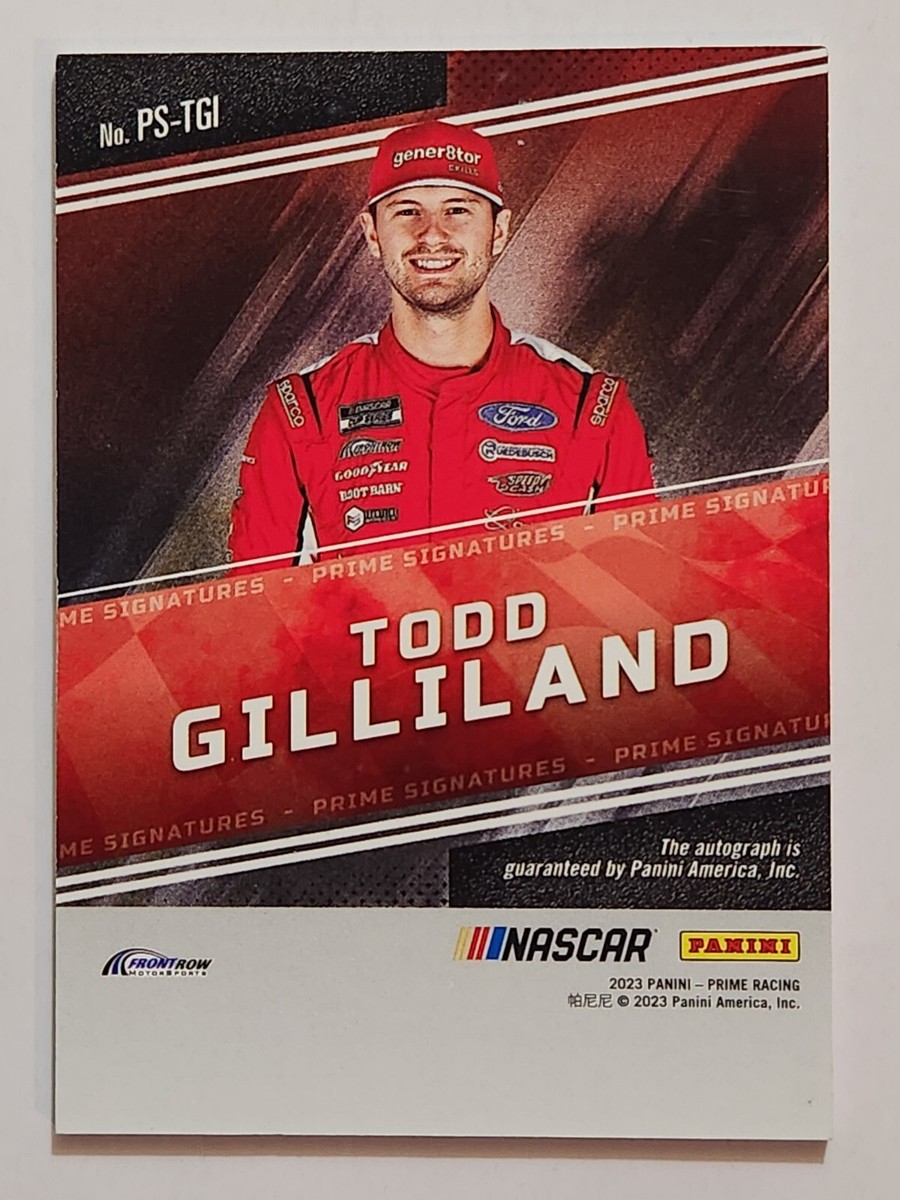 2023 Panini Prime NASCAR Racing Signatures #PS-TGI Todd Gilliland