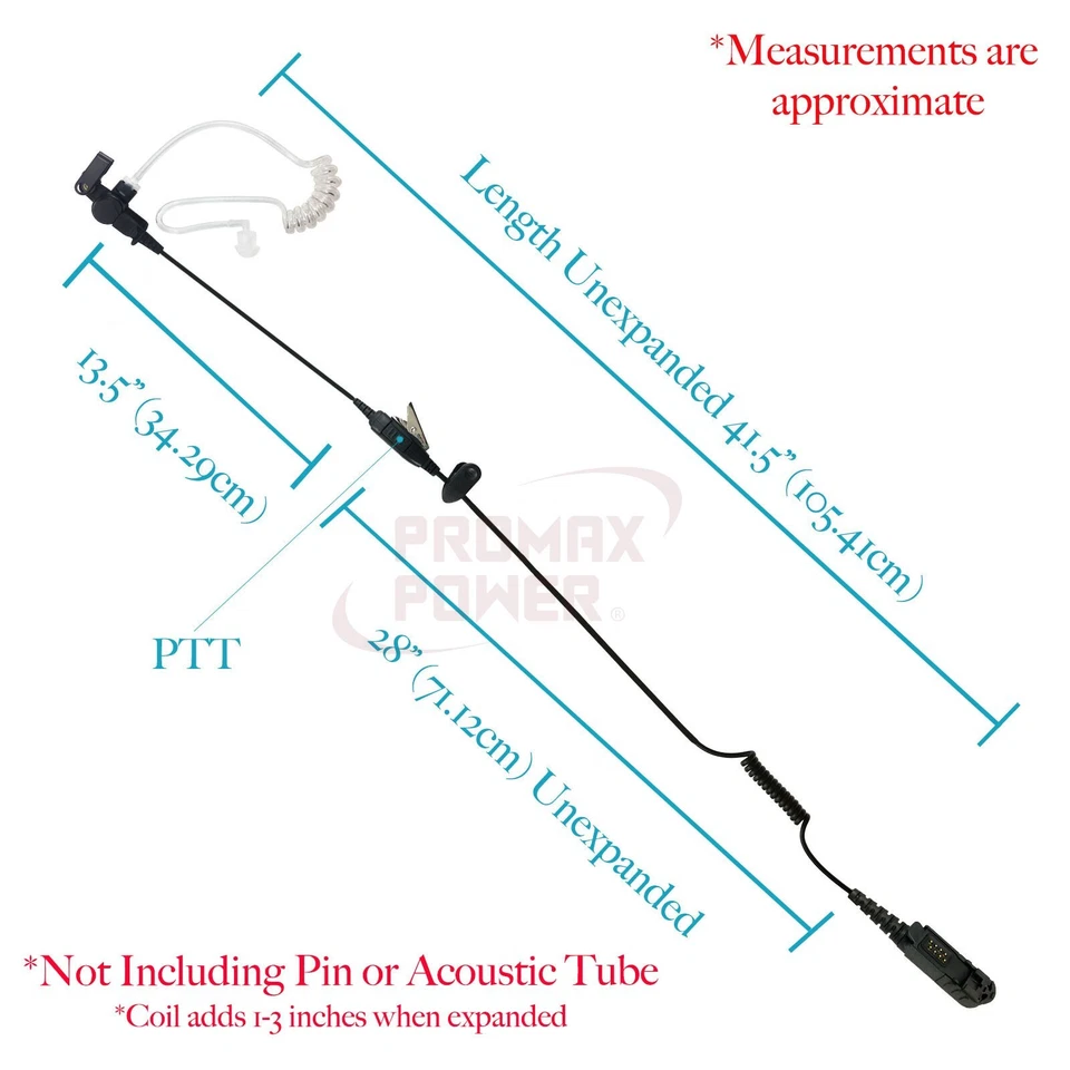 [10-PACK] Acoustic Earpiece w/ PTT Mic for Motorola Radios XPR3300, XPR3500e, R5 - Image 2 of 4