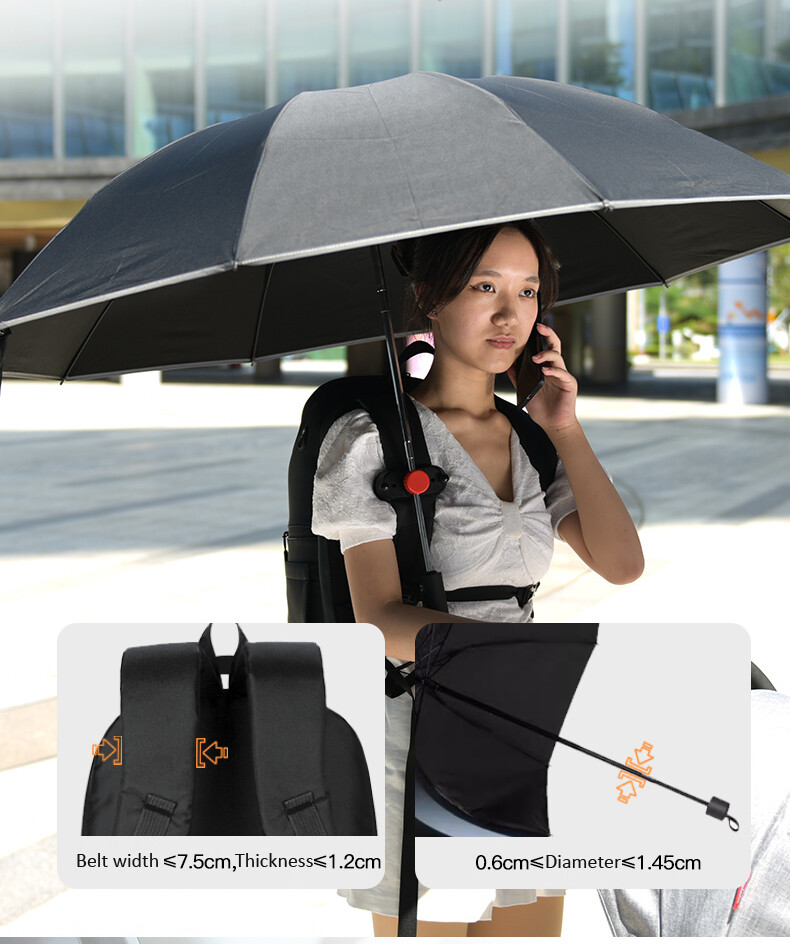 Hands Free Sunshade Umbrella Holder Clip Clamp Backpack for