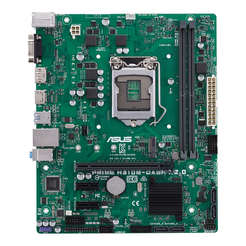 ASUS PRIME H310-DASH R2.0 Intel LGA 1151 H310 Micro-ATX Desktop