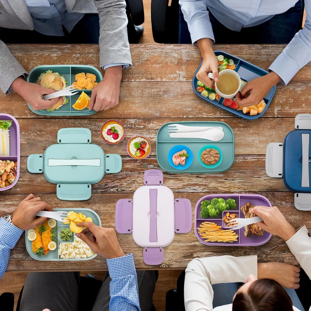 Bento Box Adult Lunch Box, Stackable Lunch Container for Adults Men Women Kids,