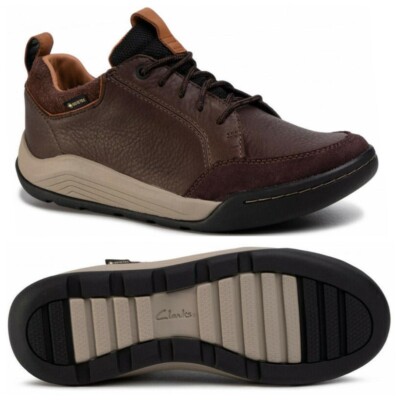 Clarks WATERPROOF Ashcombe Bay Gtx DUNKELBRAUN LEDER Schuh Herren UK-6 G 39,5 M