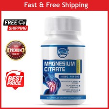 Magnesium Citrate 60 Tablets 1000mg Per Serving - Highest Potency Capsules By NL 0.19 per thousand milligrams