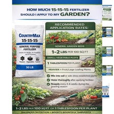 50 lb All Purpose Fertilizer - Balanced 15-15-15 Plant Food for Thriving Gardens 2.45 per gallon