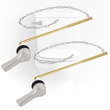 Universal Toilet Tank Flush Lever Replacement Metal Handle 2 Pack Brushed Nic...