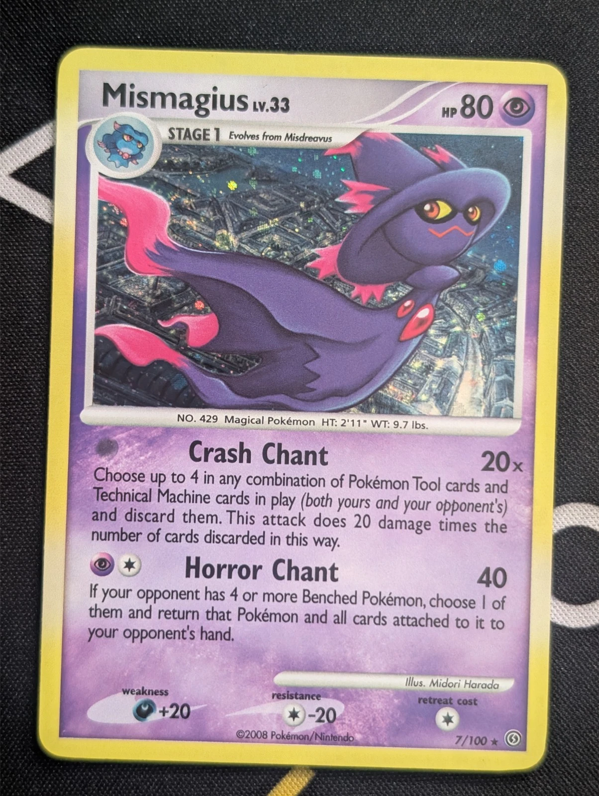 Mismagius - 7/100 - Pokemon Stormfront Holo Card NM